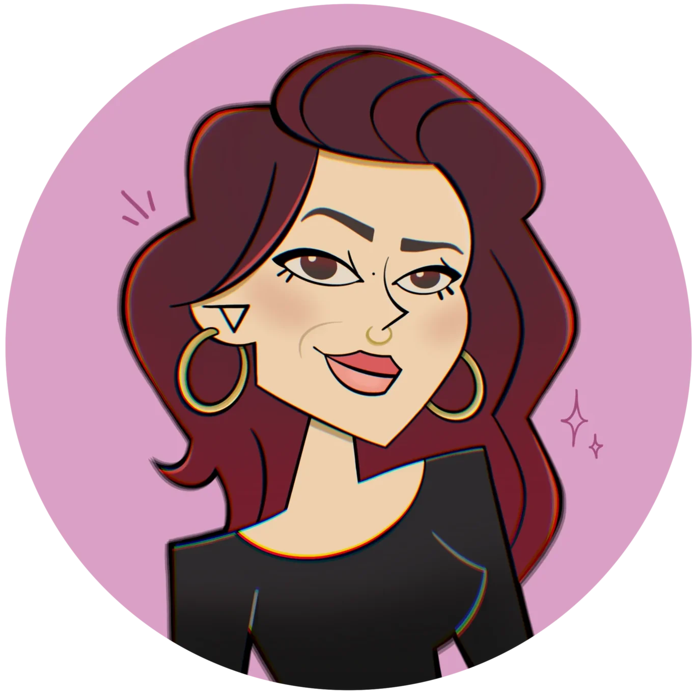 Cartoon style illustration of Gloria